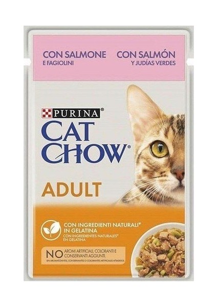 Cat Chow Yetişkin Kedi Somonlu ve Yeşil Fasulyeli Yaş Mama 85 gr