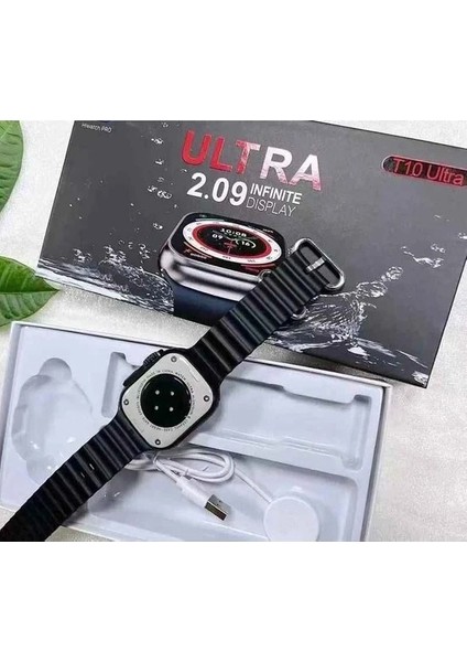 T10 Ultra Watch8 Akıllı Saat Infinite Display 2.09 Inc 49MM Kilitli Kasa 2 Kordonlu