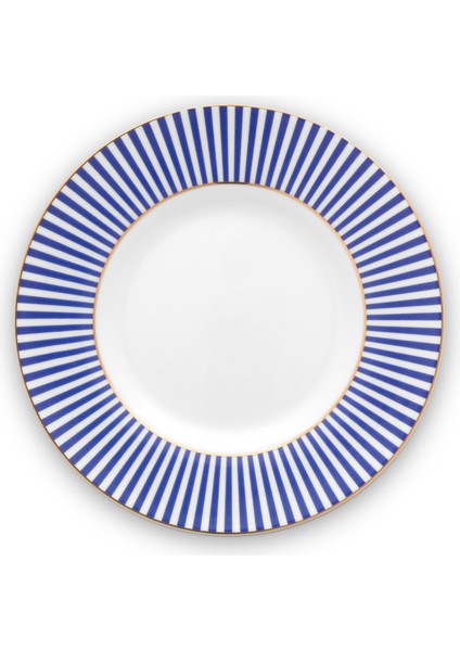 Royal Stripes Mavi Porselen Pasta Tabağı 17 cm