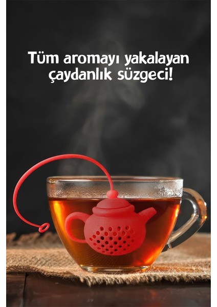Bardak Kenarı Çaydanlık Demliği Kahverengi