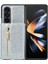 Samsung Galaxy Z Fold4 5g 2-1 Arada Pu Deri Kaplamalı Pc+Tpu Geri Kılıf Kickstand ile Manyetik Çıkarılabilir Fermuar Cüzdan Bump Dövüşü Kapak (Yurt Dışından) 2