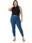 Büyük Beden Bisiklet Yaka Kolsuz Crop Viskon Siyah Body 2