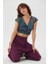 Desenli Sırt Detaylı Bağlamalı Crop Bluz 3
