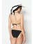Halkalı Üçgen Bikini Takım 3201 Siyah/beyaz 5