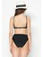 Fırfırlı Straplez Bikini Takım 3206 Siyah 3