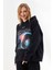 Galaxy Baskılı Içi Polarlı Kapüşonlu Sweatshirt Siyah 3