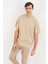 Oversize Basic Erkek T-Shirt Bej 1