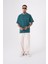 Unisex Relaxed Yıkamalı Basic T-Shirt Koyu Yeşil 3
