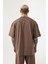 Oversize Basic Pamuklu T-Shirt Kahve 2