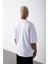 Oversize Oregon 20 Baskılı Pamuklu T-Shirt Beyaz 2