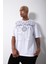 Oversize Oregon 20 Baskılı Pamuklu T-Shirt Beyaz 5