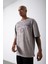 Oversize Oregon 20 Baskılı Pamuklu T-Shirt Ice Gri 2