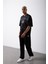 Oversize Oregon 20 Baskılı Pamuklu T-Shirt Siyah 2