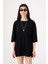 Kadın Basic Oversize Pamuklu Süprem T-Shirt Siyah 1