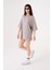 Kadın Basic Oversize Pamuklu Süprem T-Shirt Gri 4