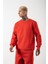 Regular Bisiklet Yaka Basic Sweatshirt Ice Red 1