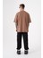 Oversize Free Spirit Baskılı Pamuklu T-Shirt Kahve 4