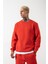 Regular Bisiklet Yaka Basic Sweatshirt Ice Red 4