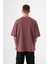 Oversize Free Spirit Baskılı Pamuklu T-Shirt Mürdüm 2