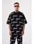 Oversize Nope Baskılı T-Shirt Siyah 1