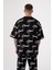 Oversize Nope Baskılı T-Shirt Siyah 2