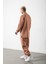 Relaxed Yırtmaçlı Bisiklet Yaka Basic Sweatshirt Copper 3