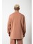 Relaxed Yırtmaçlı Bisiklet Yaka Basic Sweatshirt Copper 5