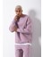 Oversize Bisiklet Yaka Basic Sweatshirt Kirli Pembe 1