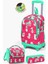 Kids Neon Mercan Su Yeşili Alpaka Desenli Çekçekli 3'lü Çanta Seti SET0123364 2