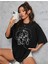 Kadın Kırmızı Yüz Baskı Detaylı Oversize T-Shirt Kırmızırenklileryüzdetaylı 1