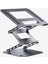 LS515-6 Aluminyum 3 Katlı Yükseklik ve Açı Ayarlı Katlanır, Laptop-Notebook-Tablet Standı(Space Gri) 1