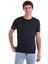Lacivert Slim Fit Düz Bisiklet Yaka Rayon Tişört 1