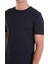 Lacivert Slim Fit Düz Bisiklet Yaka Rayon Tişört 5
