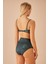 Yüksek Bel Pileli Desenli Bikini Alt 3