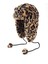 Suni Kürk Peluş Kulaklı Ponpon Detaylı Şapka - Leopar 1