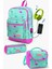 Kids Su Yeşili Neon Pembe Flamingo Desenli Usb'li 3’lü Okul Çanta Seti SET0123275 1
