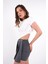 Beyaz Asimetrik Baretli Crop Tshirt 5