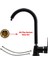 Banyo Lavabo Musluğu Siyah Bataryası Mix Eyve Sıcak Soğuk Çift Su Girişli Çeşmesi 34 cm 3