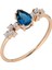 Pırlanta ve London Blue Topaz Su Damlası Yüzük 0417R0294 1