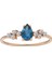 Pırlanta ve London Blue Topaz Su Damlası Yüzük 0417R0294 2