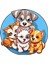 Sticker Master Kedi ve Köpek Yavruları Kask,laptop ve Araç Sticker Çıkartma Etiket 15X15 cm 1