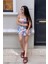 Çiçekli Cut Out Detaylı Şortlu Elbise 2