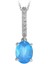 Pırlanta ve Oval Mavi Topaz Taşlı Kolye 0417P0013 1