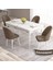 Concept Ves Serisi 80X132 Mdf Açılabilir Beyaz Mermer Desen Mutfak Masası Takımı 4 Sandalye 1