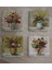 Vazoda Çiçekler Doğal Taş Bardak Altlığı 4'lü Set - Natural Stone Coasters 2