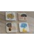 Soyut Çiçek Yaprak ve Objeler Doğal Taş Bardak Altlığı 4'lü Set - Natural Stone Coasters 1