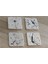Line Art Çiçek ve Kelebek Doğal Taş Bardak Altlığı 4'lü Set - Natural Stone Coasters 1