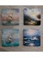 Ivan Aivazovsky Deniz ve Yelkenliler Doğal Taş Bardak Altlığı 4'lü Set - Natural Stone Coasters 2
