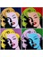 Marilyn Monroe Pop Art ve Portreleri Doğal Taş Bardak Altlığı 4'lü Set - Natural Stone Coasters 3