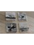 Siyah Beyaz Zeplin ve Eski Uçaklar Doğal Taş Bardak Altlığı 4'lü Set - Natural Stone Coasters 1